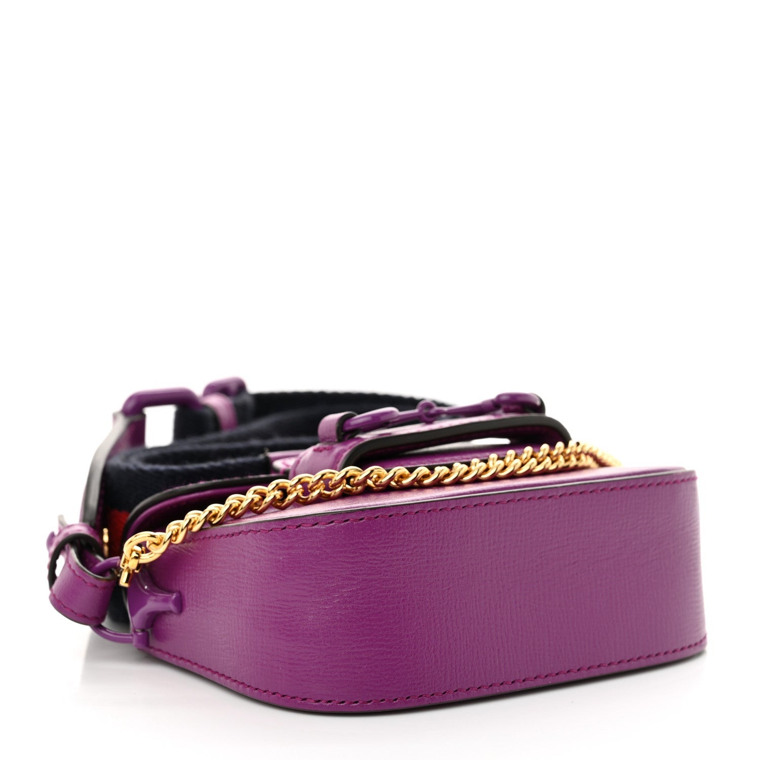 Gucci Azalea Calfskin Web Monochrome Horsebit 1955 Wallet On Strap Purple 4 of 7