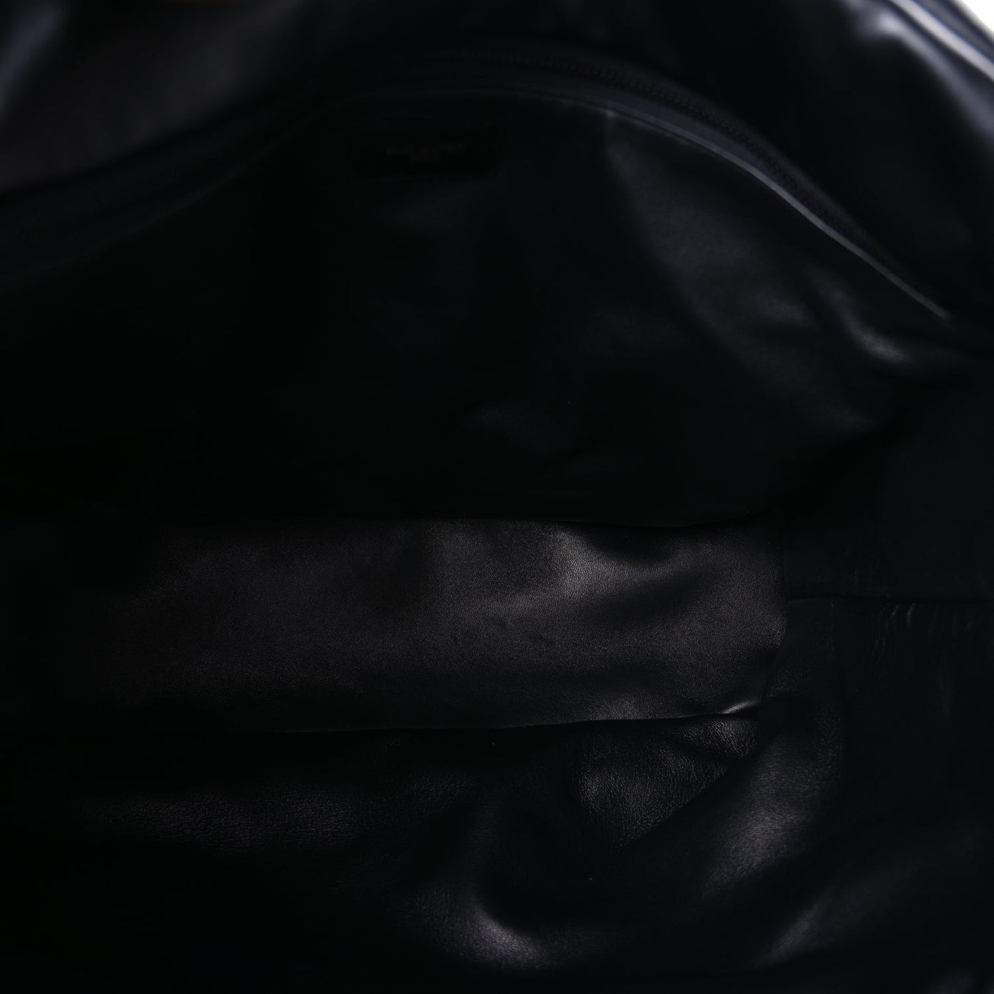 Lambskin Wide Puffer Tote  Black