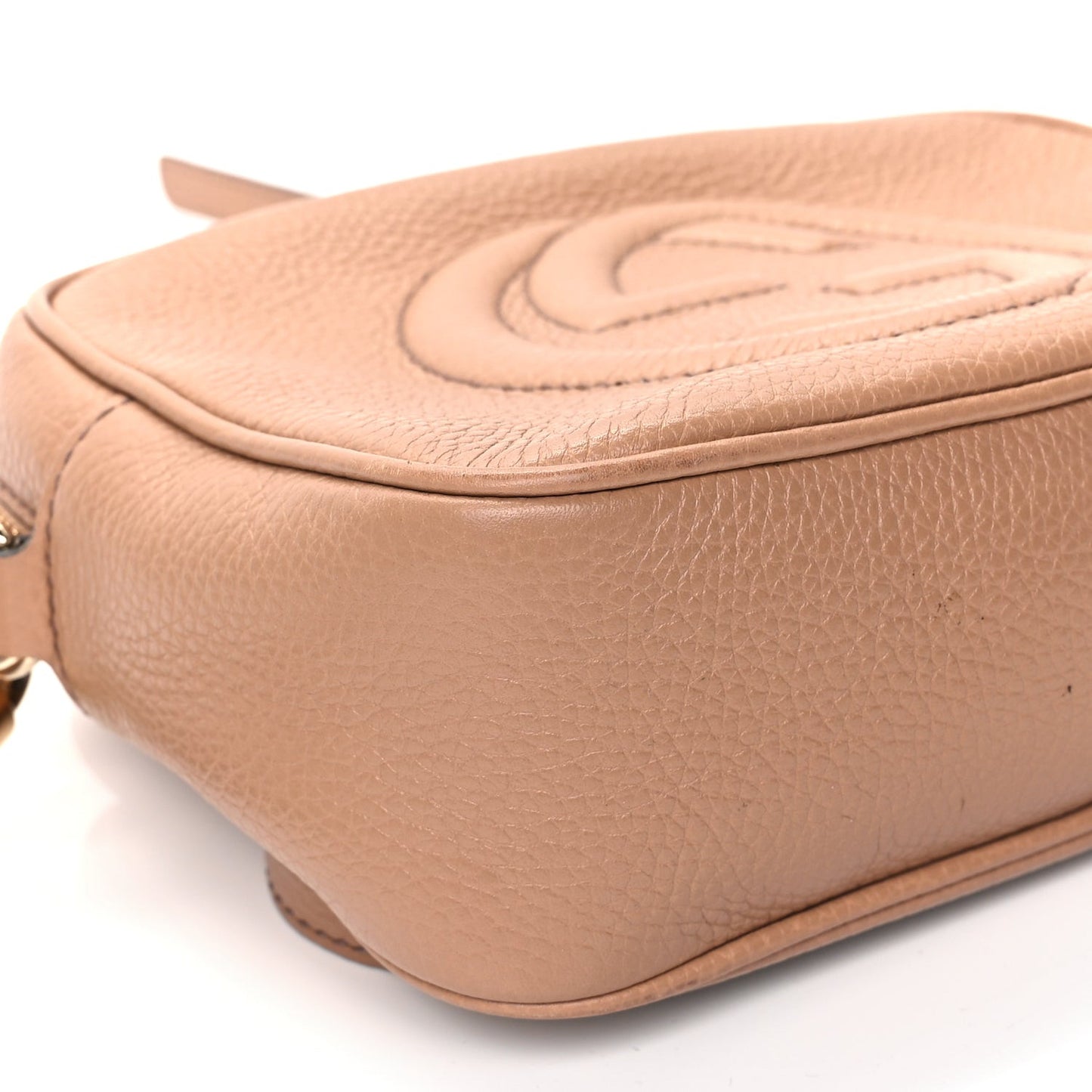 Pebbled Calfskin Small Soho Disco Bag Camelia