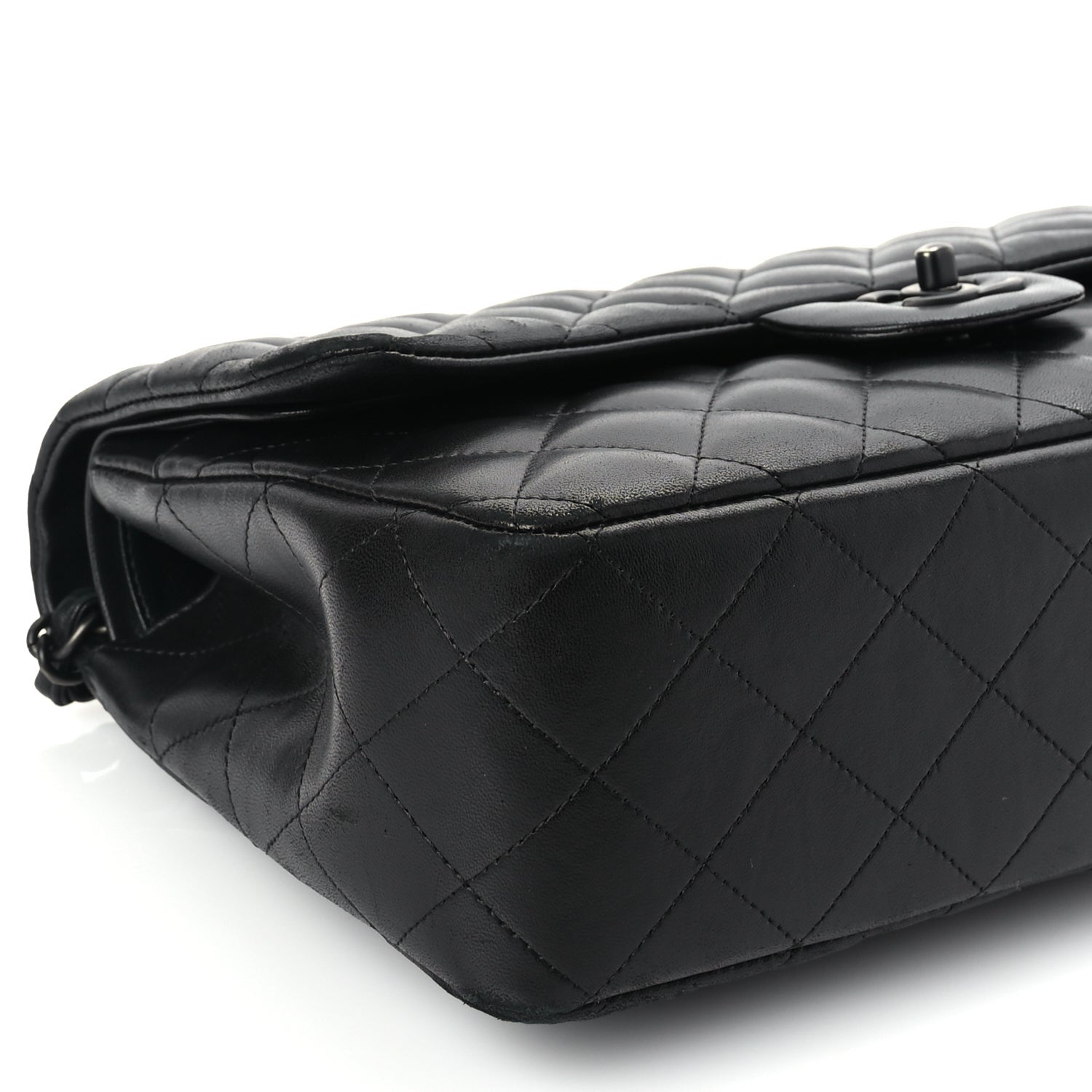 Chanel Lambskin Quilted Jumbo Double Flap So Black So Black 8 of 9