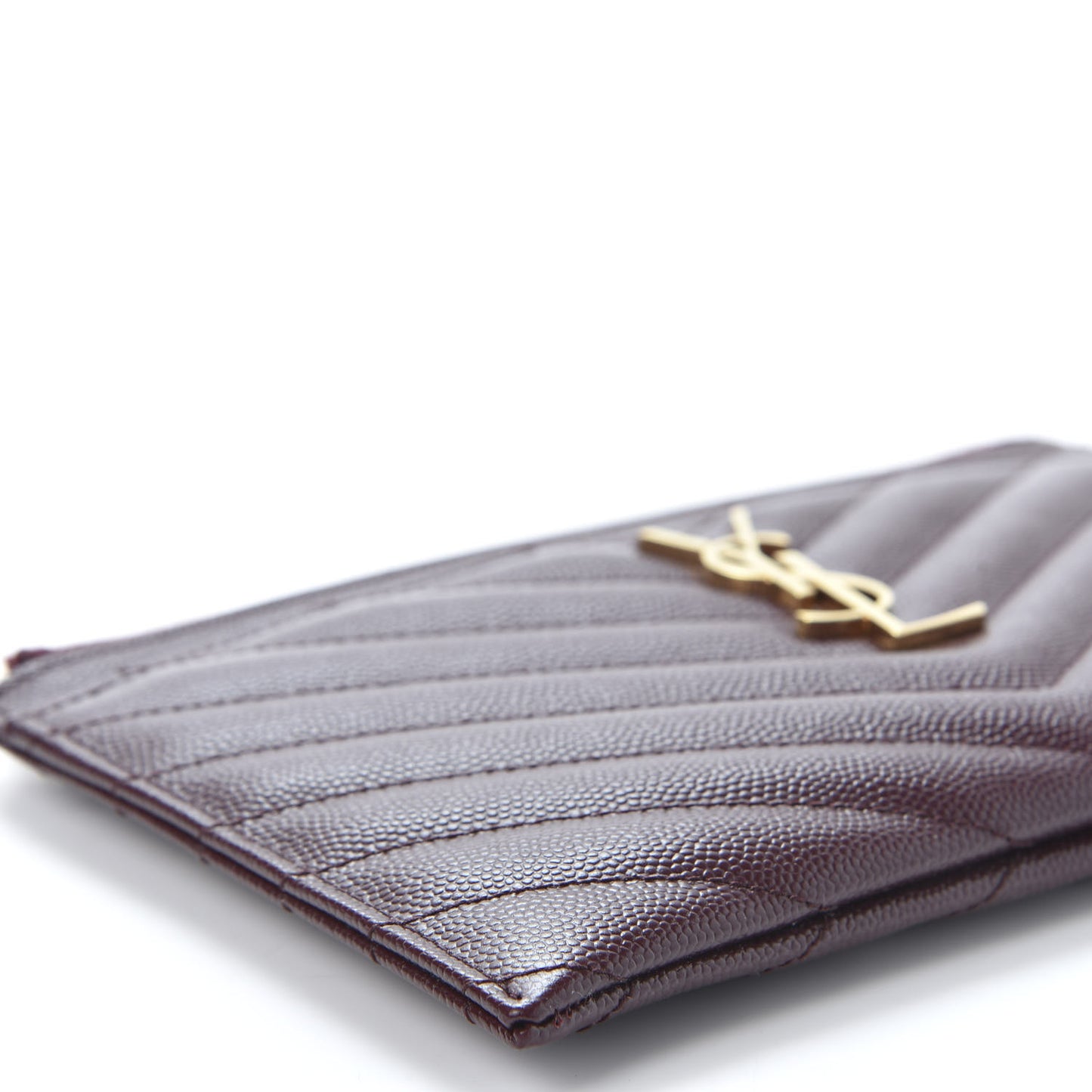 Grain De Poudre Matelasse Chevron Monogram Bill Pouch Amaranto
