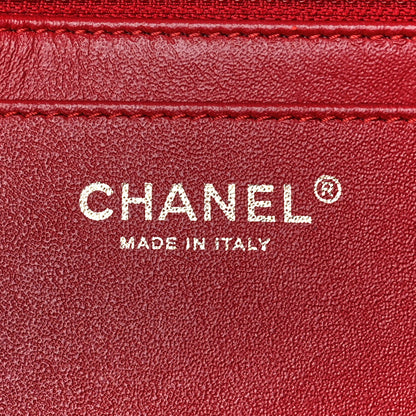 Chanel Crumpled Grained Calfskin Quilted Large Two Tone Flap Bag Red 7 of 13