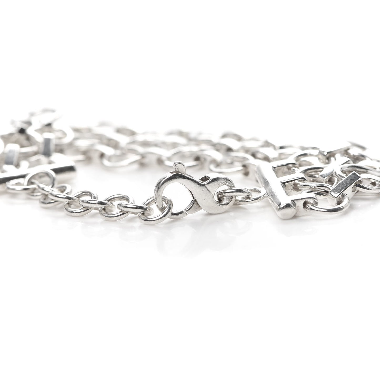 Sterling Silver Three-Row Link Bracelet