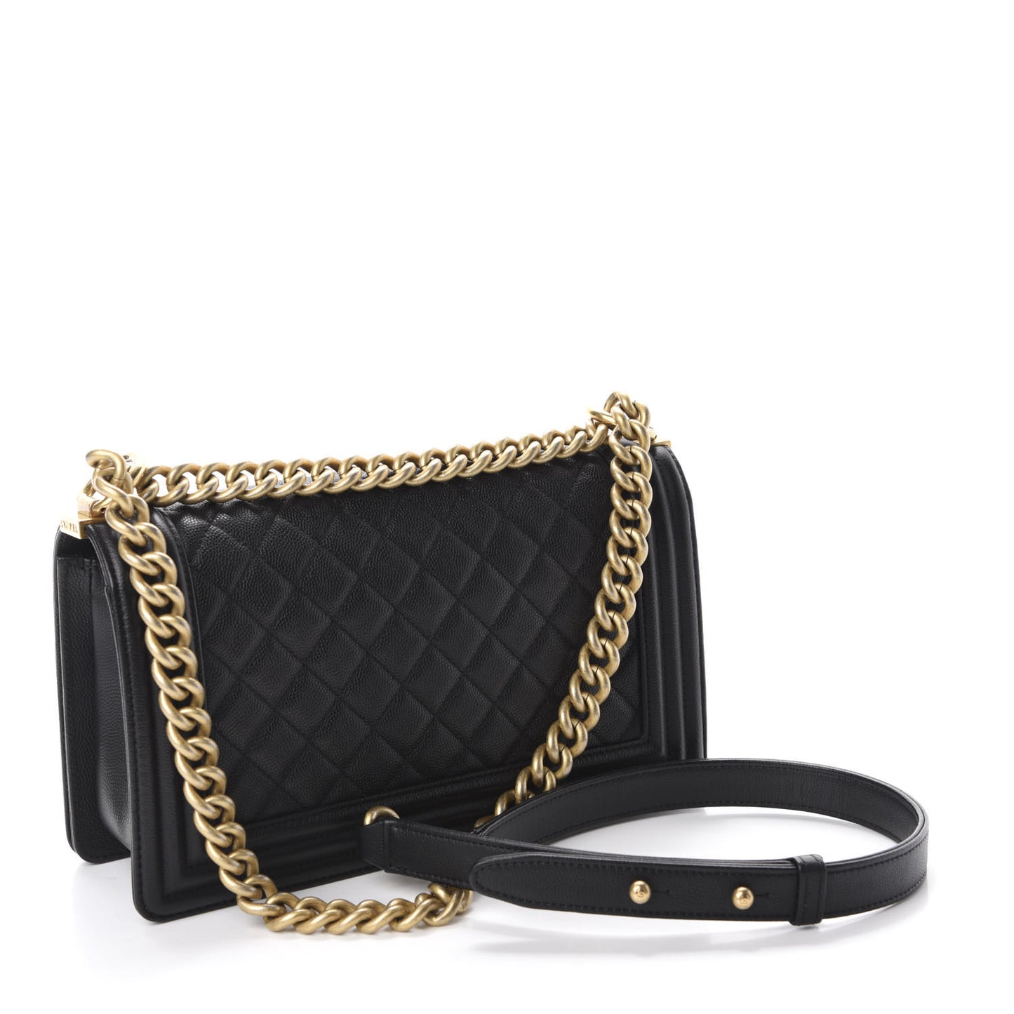 Caviar Quilted Medium Boy Flap Black