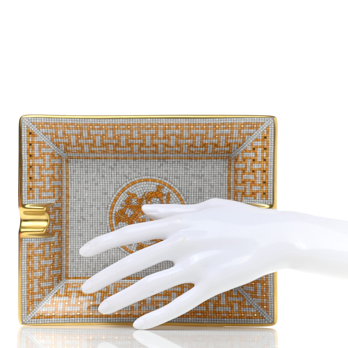 Porcelain Mosaique Au 24 Gold Ashtray