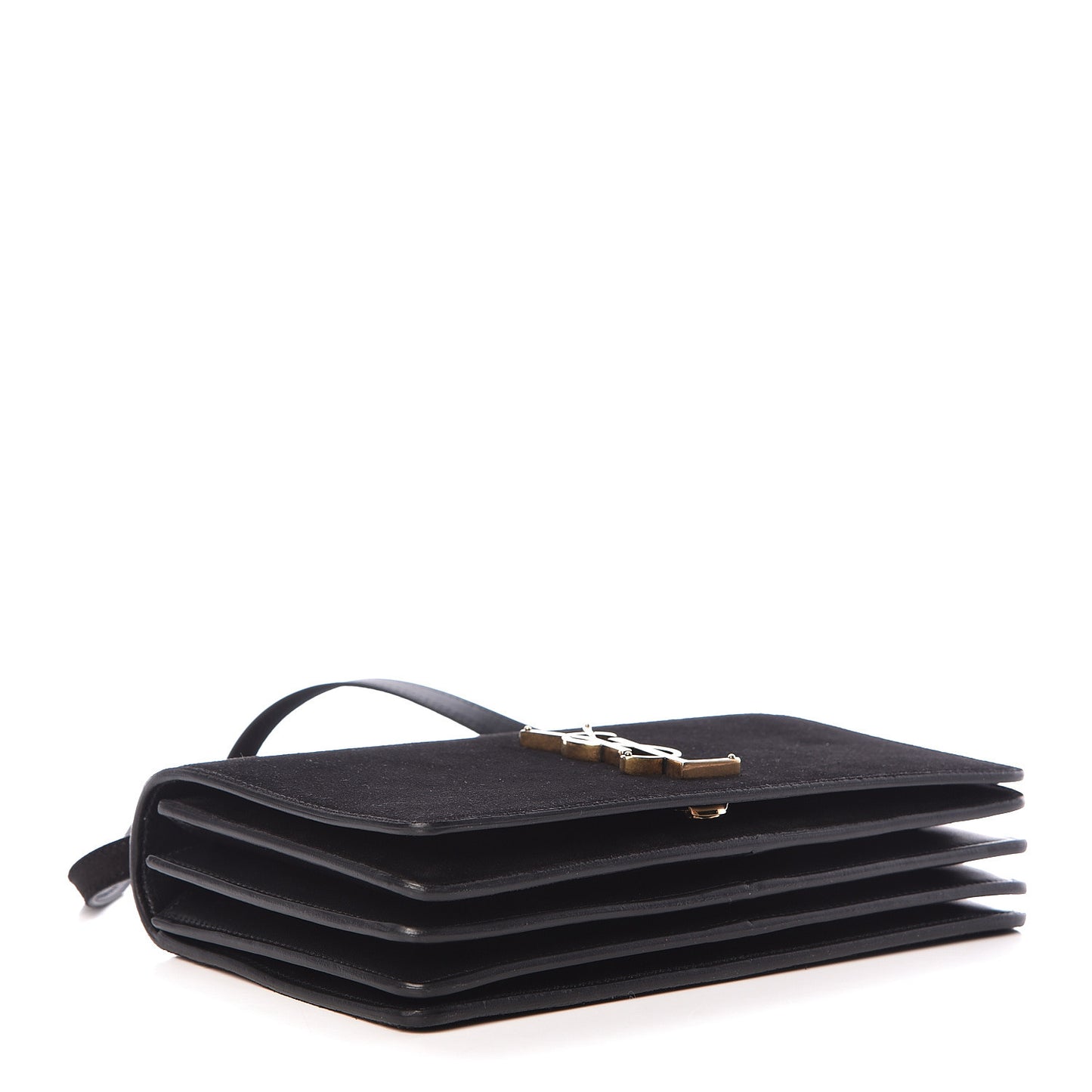 Suede Monogram Small Dylan Shoulder Bag Black