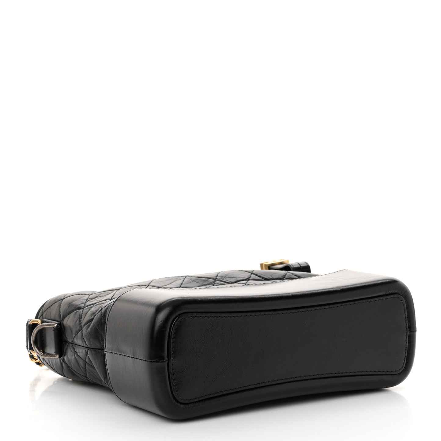 Aged Calfskin Quilted Medium Gabrielle Hobo Black