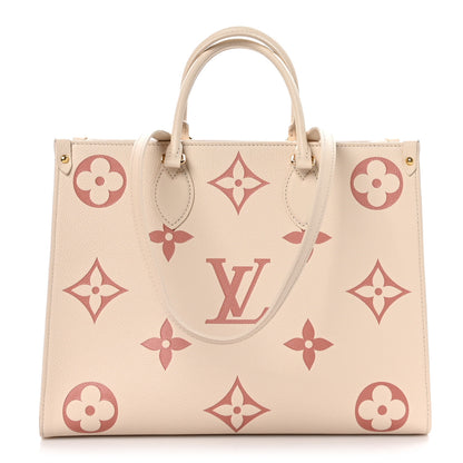 Louis Vuitton Empreinte Monogram Giant Onthego MM Creme Rose Trianon 1 of 8