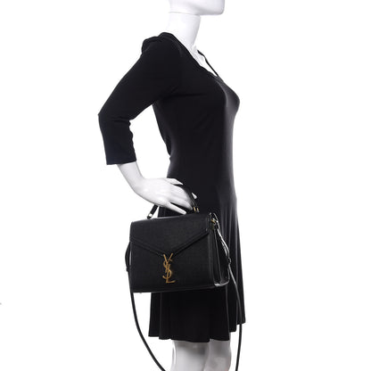 Saint Laurent Grain de Poudre Medium Classic Monogram Cassandra Top Handle Black Rouge Legion 3 of 11