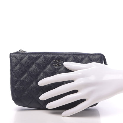 Chanel Caviar Quilted Small Pouch Navy 2 of 9