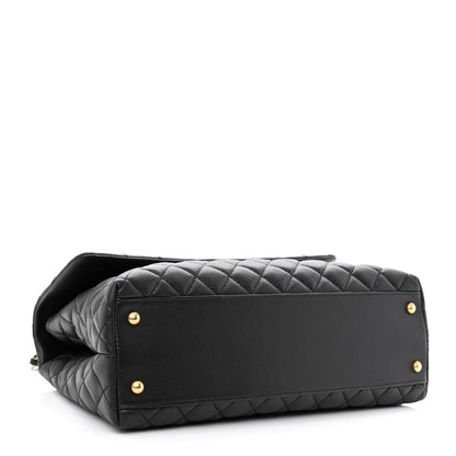 Chanel Caviar Lizard Quilted Medium Coco Handle Flap Black 4 of 10