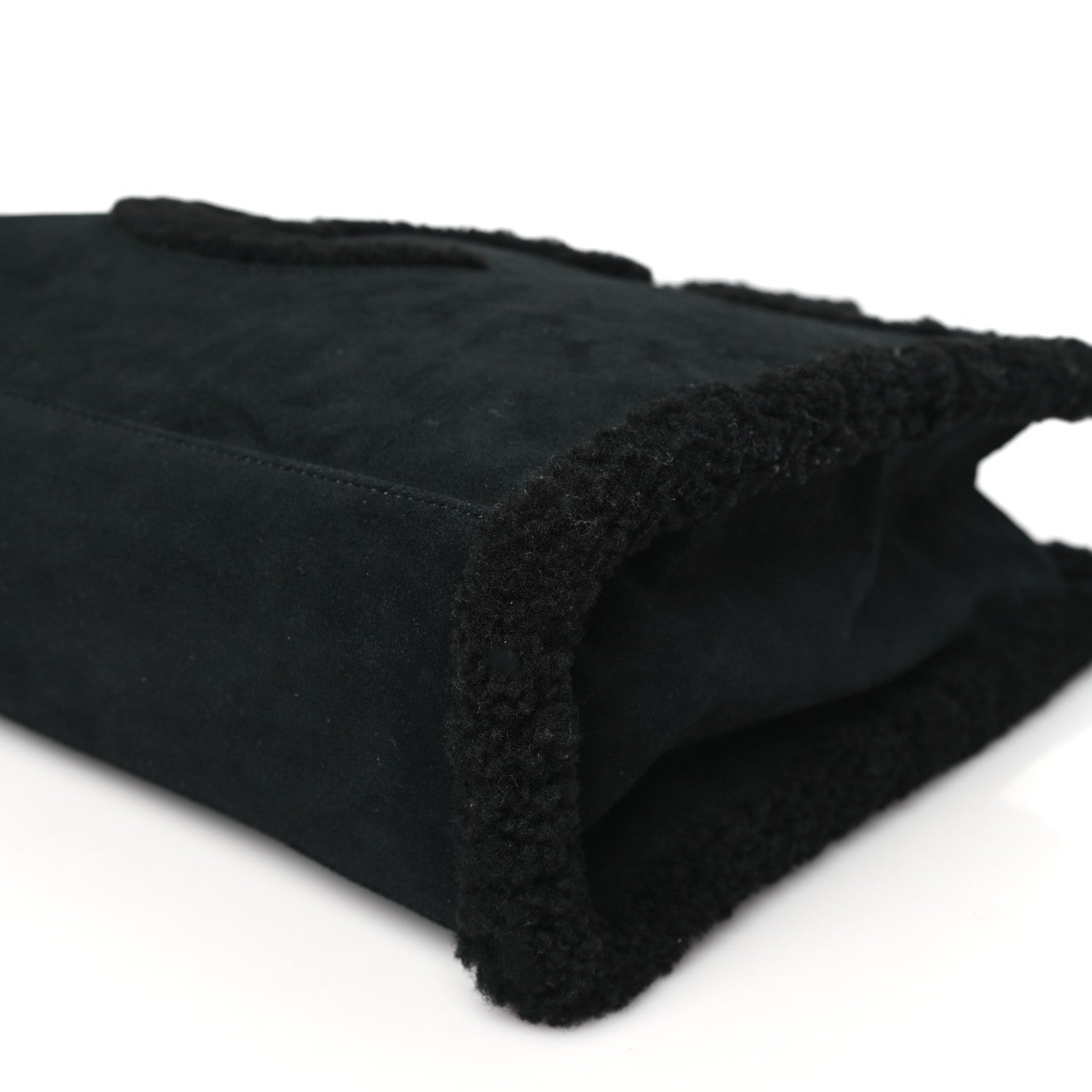 Telfar X UGG Suede Shearling Medium Shopping Bag Raw Black 10 of 10