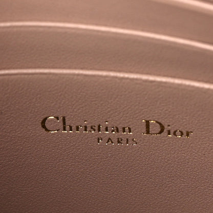 Christian Dior Calfskin Cannage Caro Zipped Pouch With Chain  Rose Des Vents 5 of 8