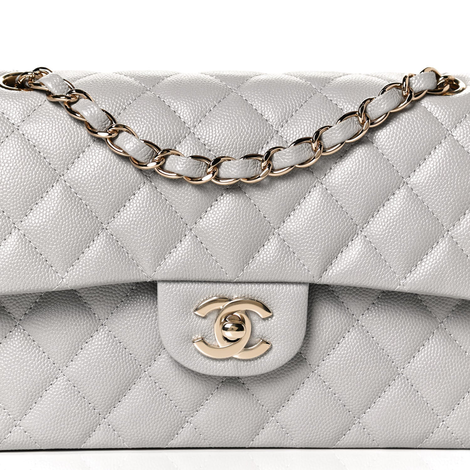 Chanel Caviar Quilted Small Double Flap Grey 4 of 10