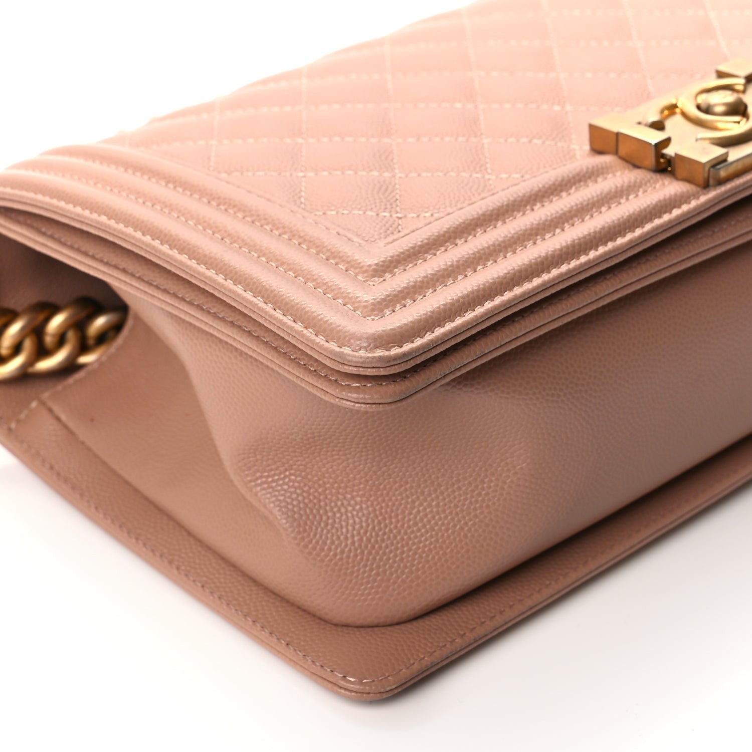 Chanel Caviar Quilted Medium Boy Flap Beige 8 of 10
