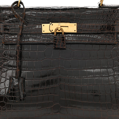 Hermes Shiny Porosus Crocodile Kelly Sellier 28 8 of 10