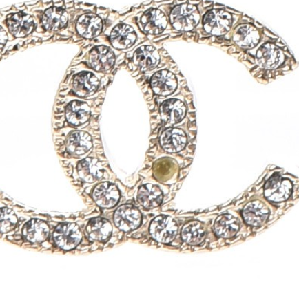 Chanel Crystal CC Earrings Gold 6 of 7