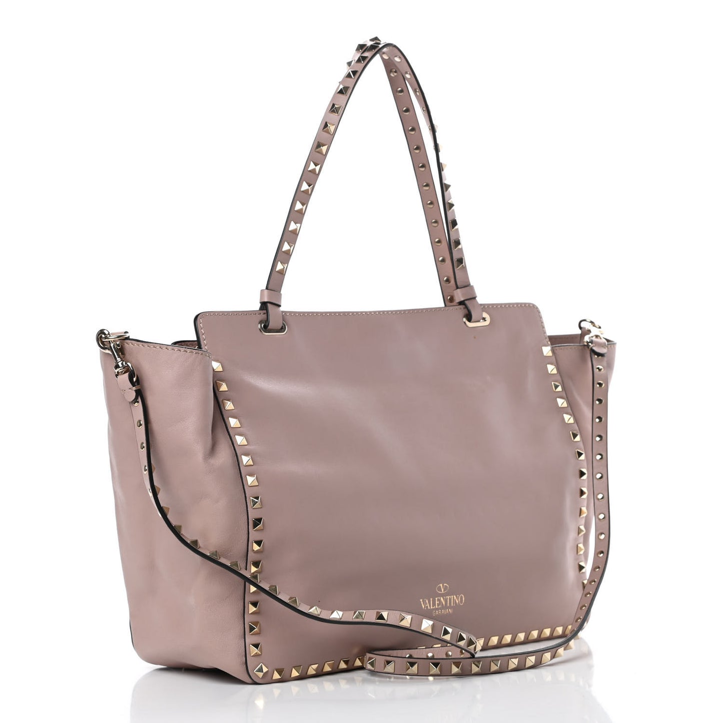 Vitello Medium Rockstud All Over Tote Poudre