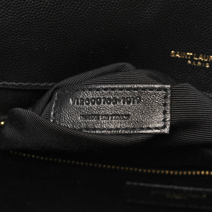 Saint Laurent Grain De Poudre Textured Mixed Matelasse Large Triquilt Monogram Satchel Black 7 of 7
