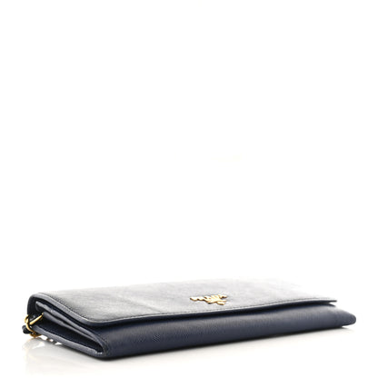 Prada Saffiano Metal Oro Chain Wallet Bleuette 4 of 11