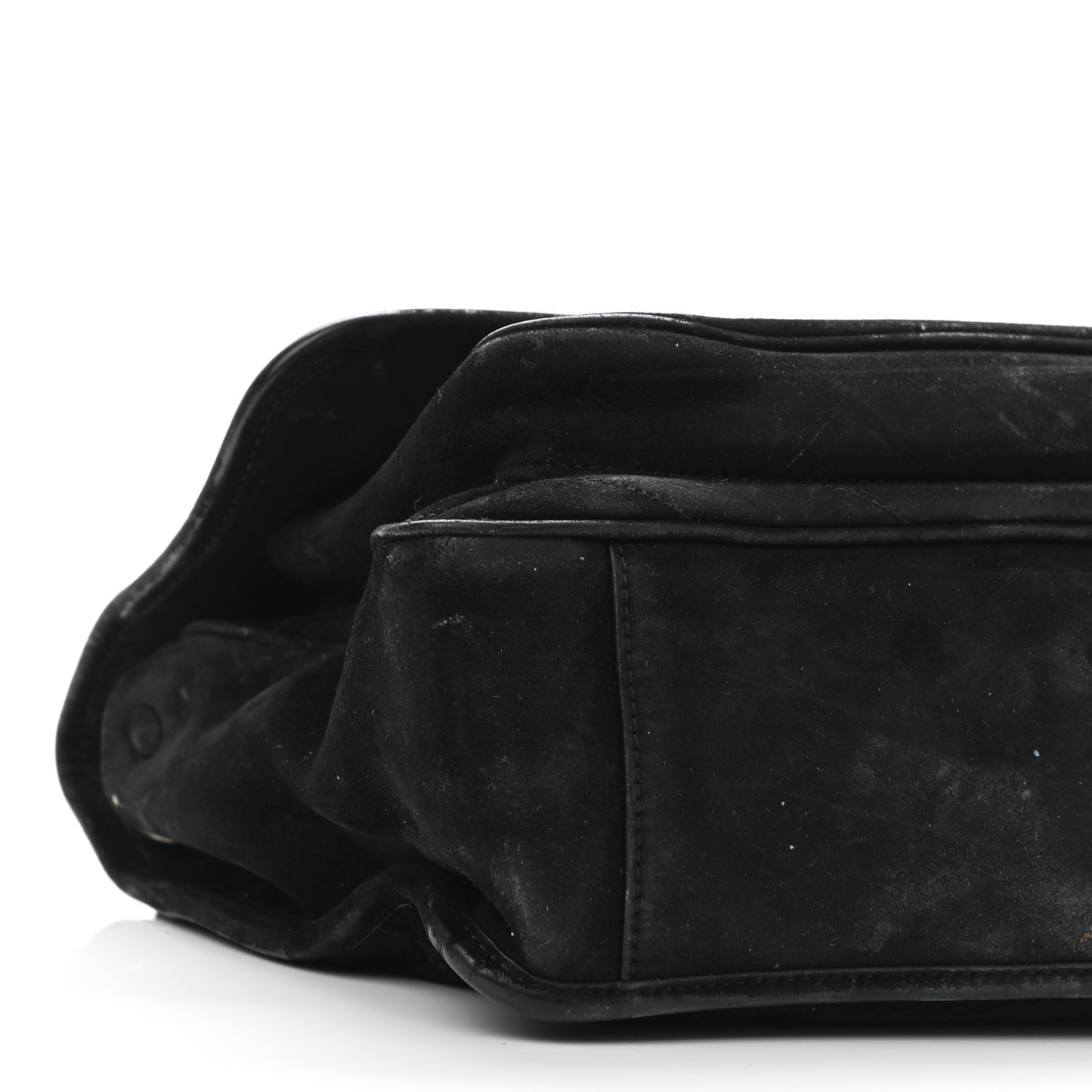 Suede Monogram Medium Niki Chain Satchel Black