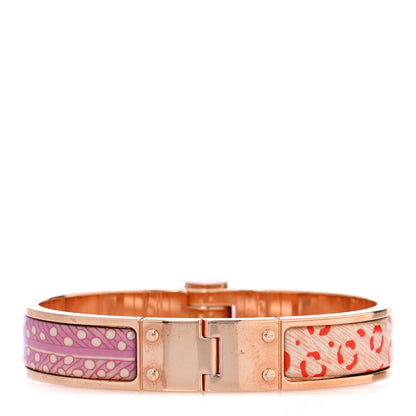 Hermes Enamel Printed Narrow Baobab Cat Hinged Bracelet S Graffitis Craft 3 of 5