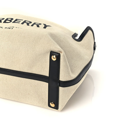 Burberry Cotton Soft Canvas Calfskin Medium Belt Tote Natural Black 8 of 8