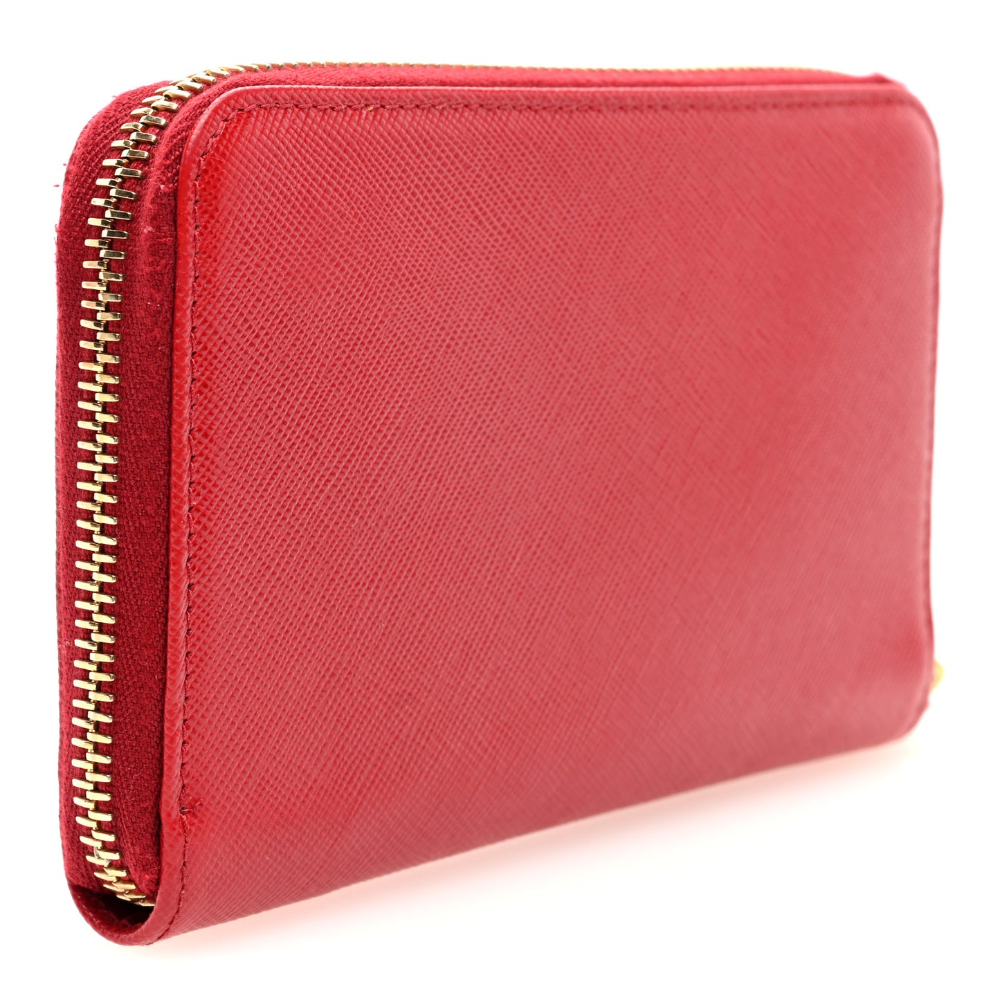Saffiano Metal Zip Around Wallet Fuoco