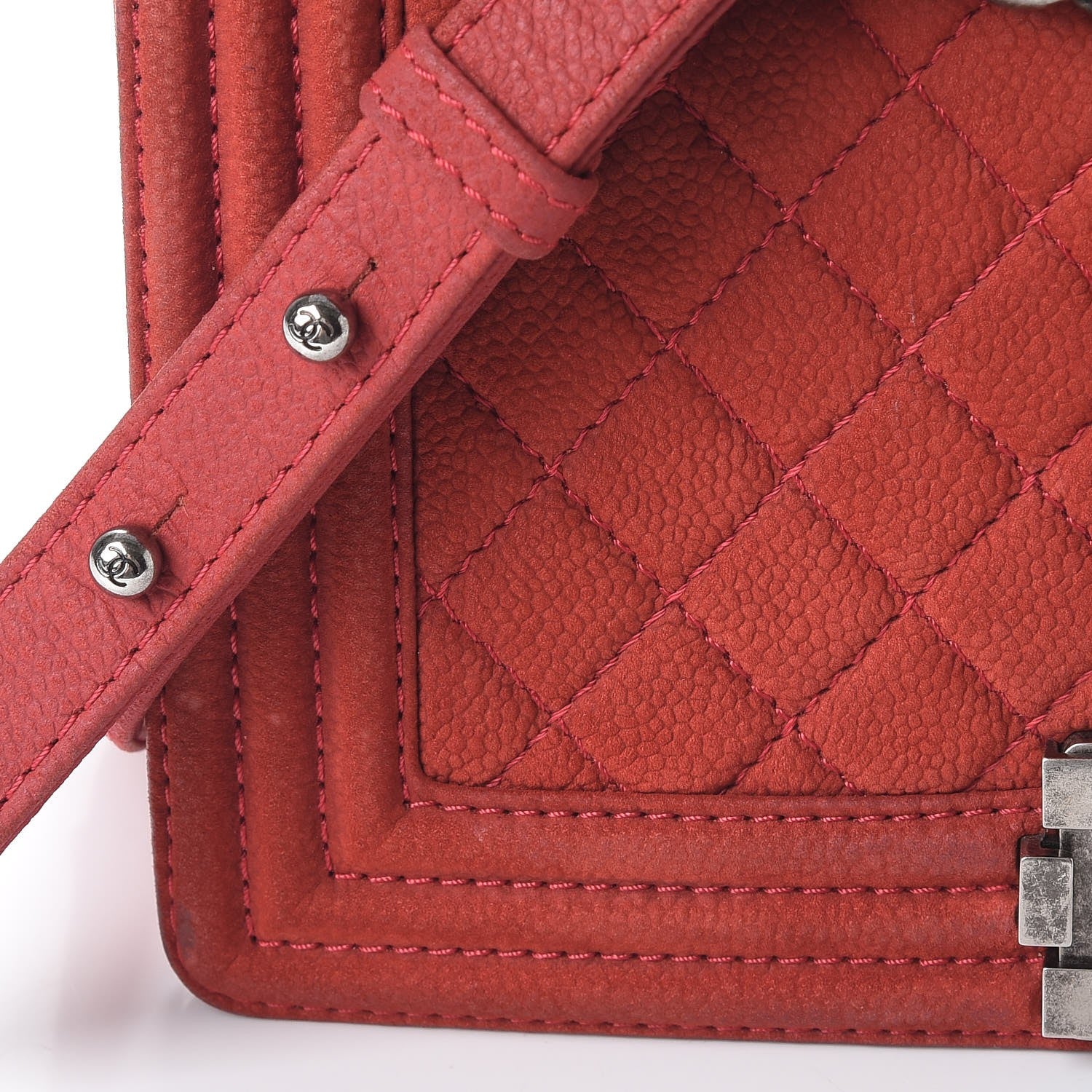 Chanel Iridescent Caviar Quilted Medium Boy Flap Red 8 of 13