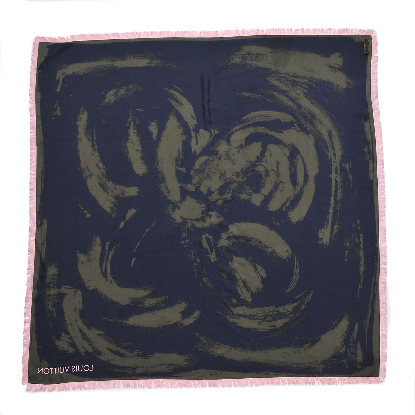 Silk Arty Flower Scarf Green Pink