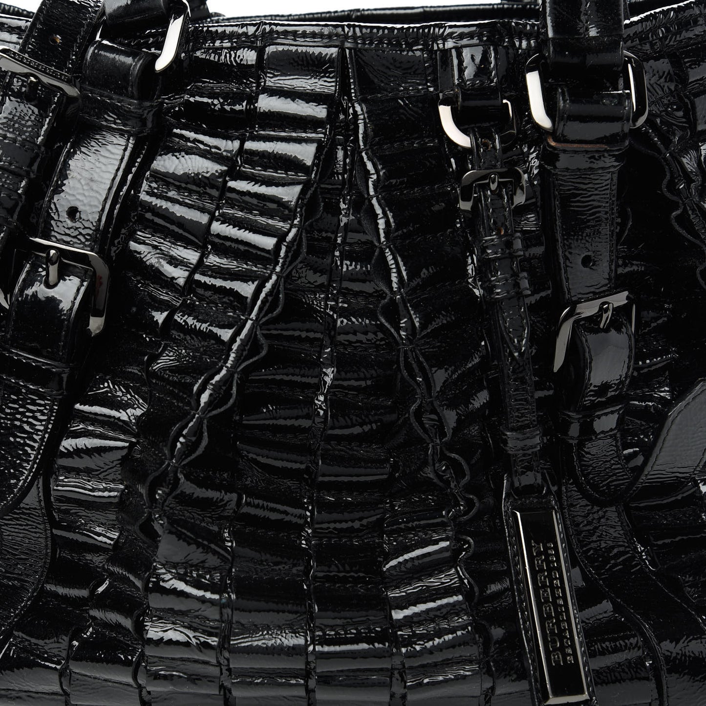 Patent Ruffled Medium Lowry Black