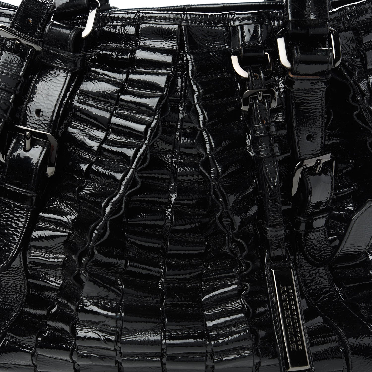 Burberry Patent Ruffled Medium Lowry Black 11 of 11