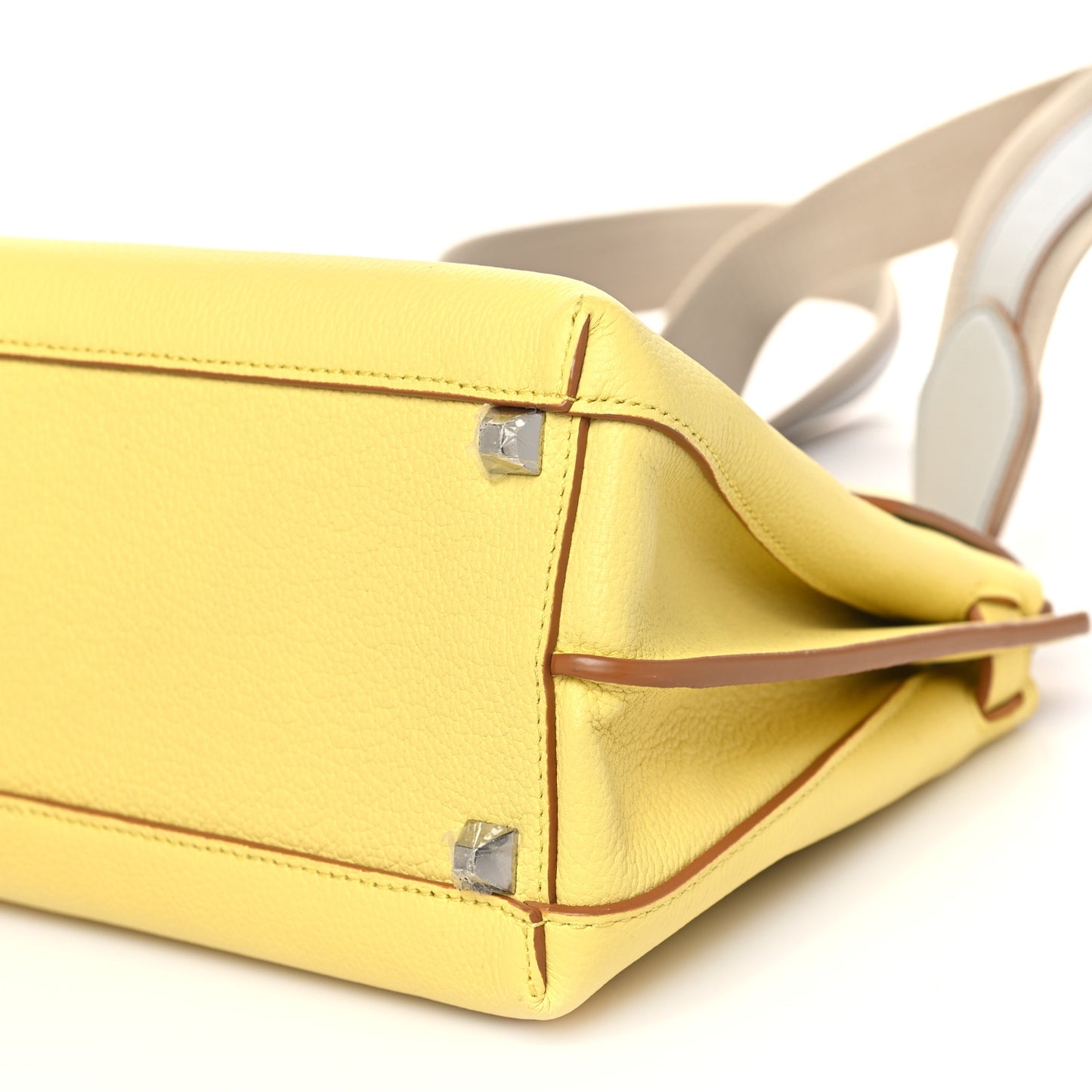 Grained Calfskin Medium Milla Convertible Backpack Custard Yellow