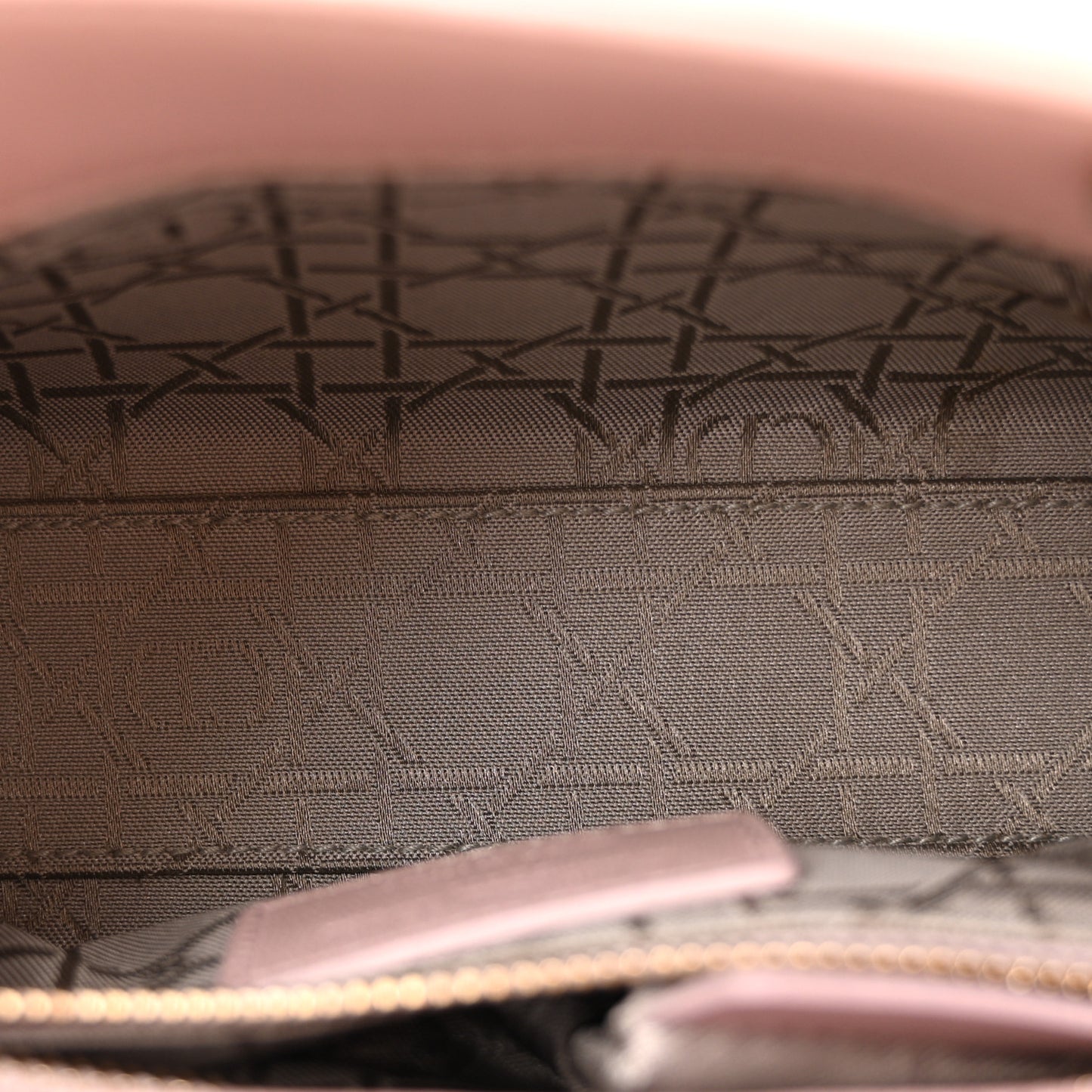 Metallic Lambskin Cannage Mini Lady Dior Lotus