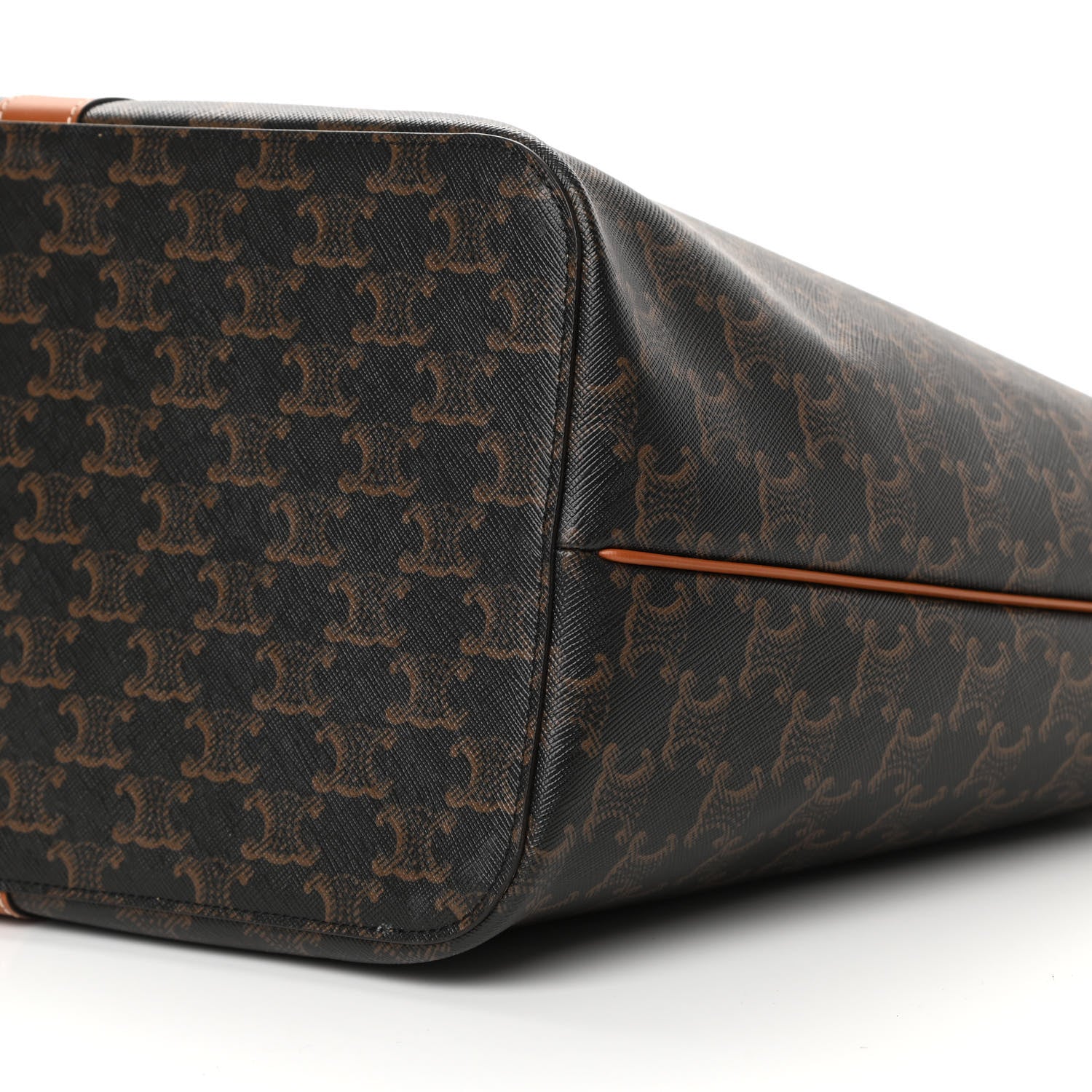 Celine Triomphe Canvas Calfskin Medium Cabas Bag Tan 11 of 15