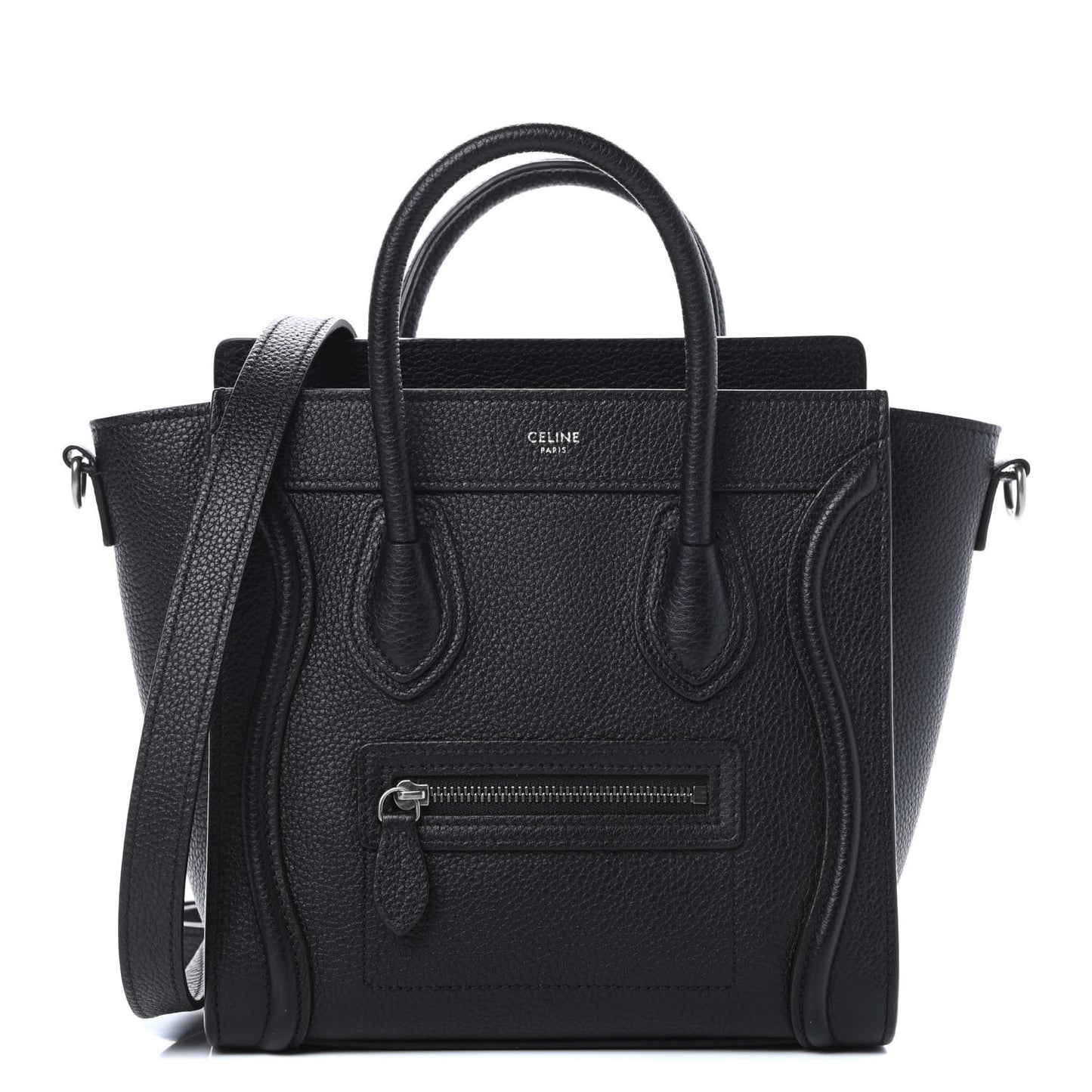 Drummed Calfskin Nano Luggage Black