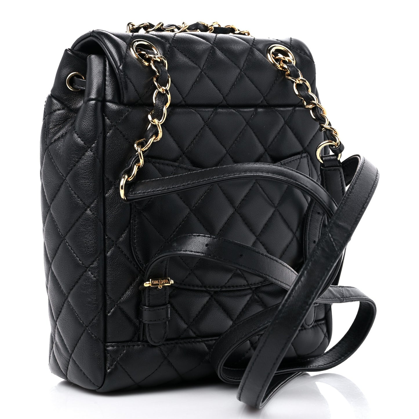 Lambskin Quilted Small Urban Spirit Backpack Black