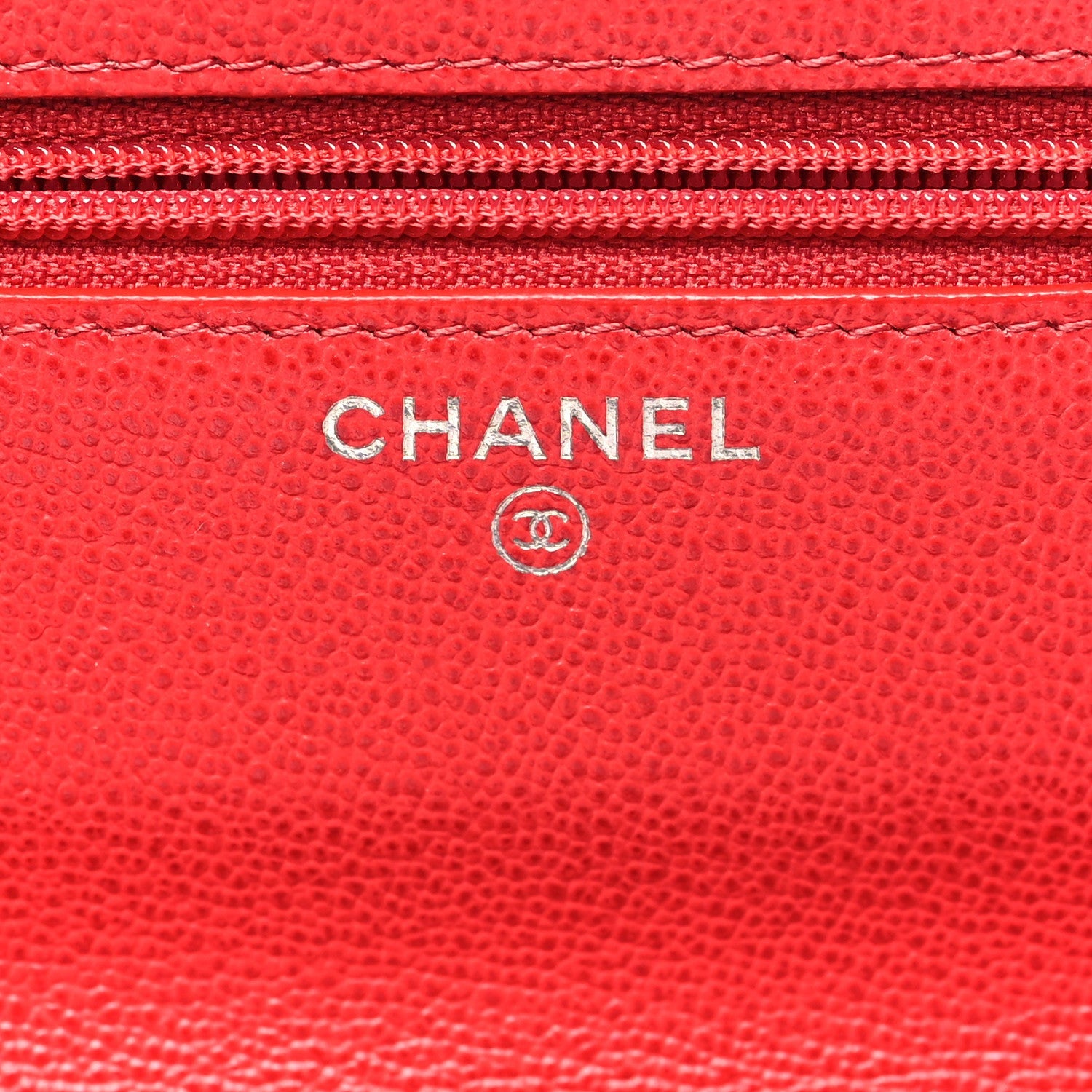 Chanel Grained Calfskin Quilted CC Box Wallet On Chain WOC Red 6 of 7