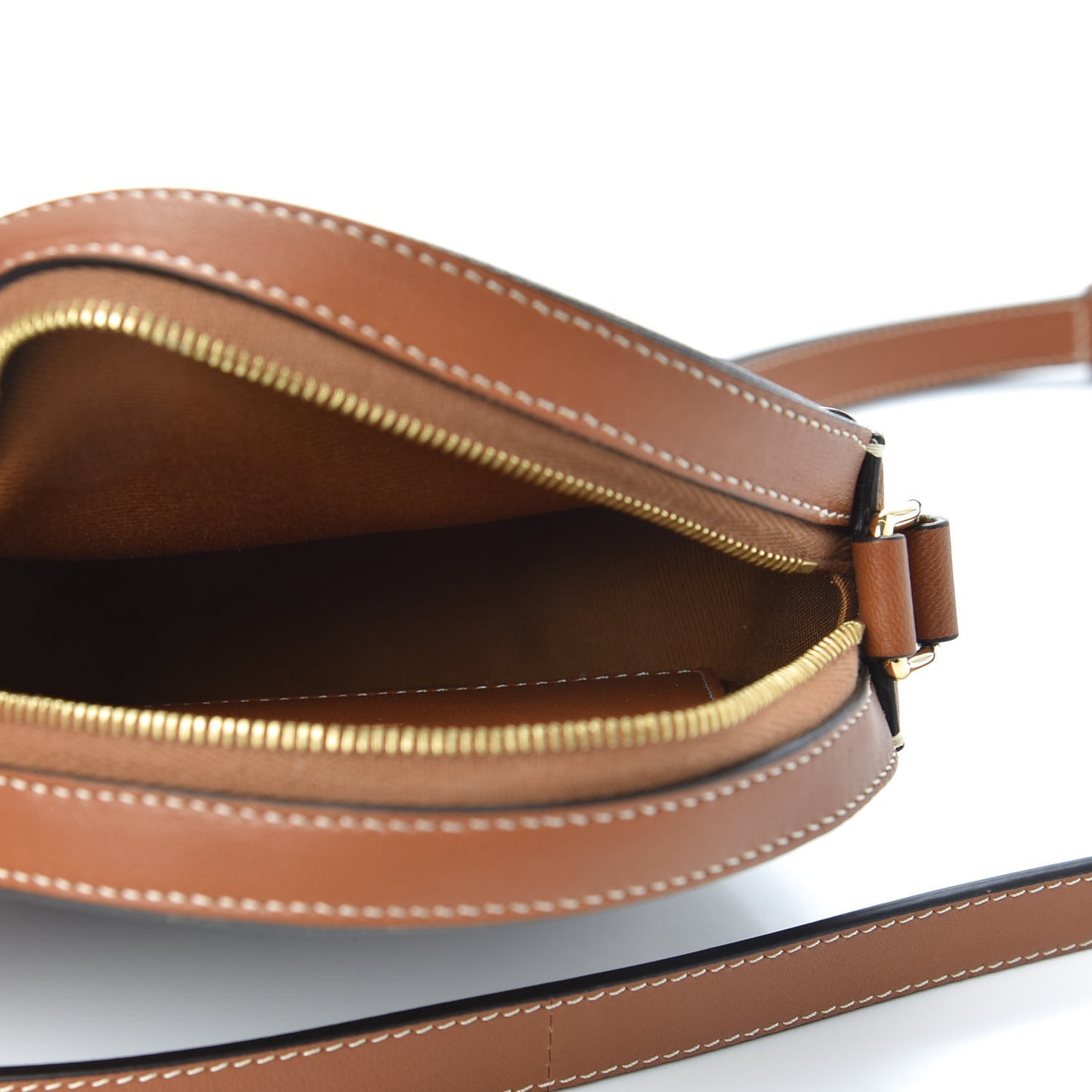 Lambskin Triomphe Canvas Round Purse On Strap Black Tan