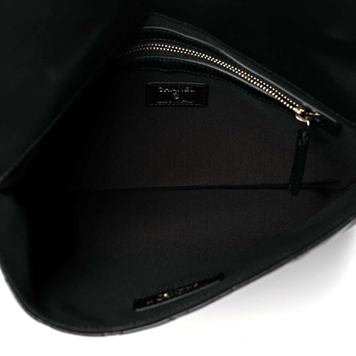 Lambskin Enamel Quilted Document Portfolio Holder Black