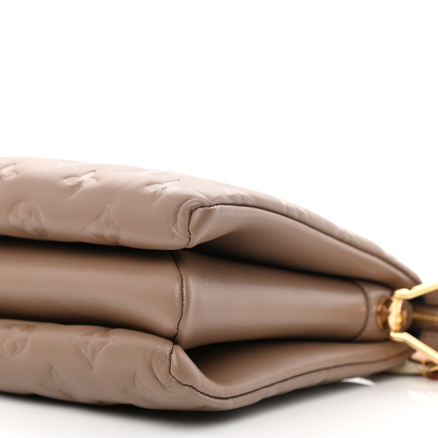 Lambskin Embossed Monogram Coussin PM Taupe