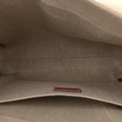 Chloe Linen Calfskin Medium Woody Ribbon Tote White Brown 5 of 10