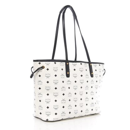 MCM Visetos Medium Project Reversible Shopper Tote White 3 of 14