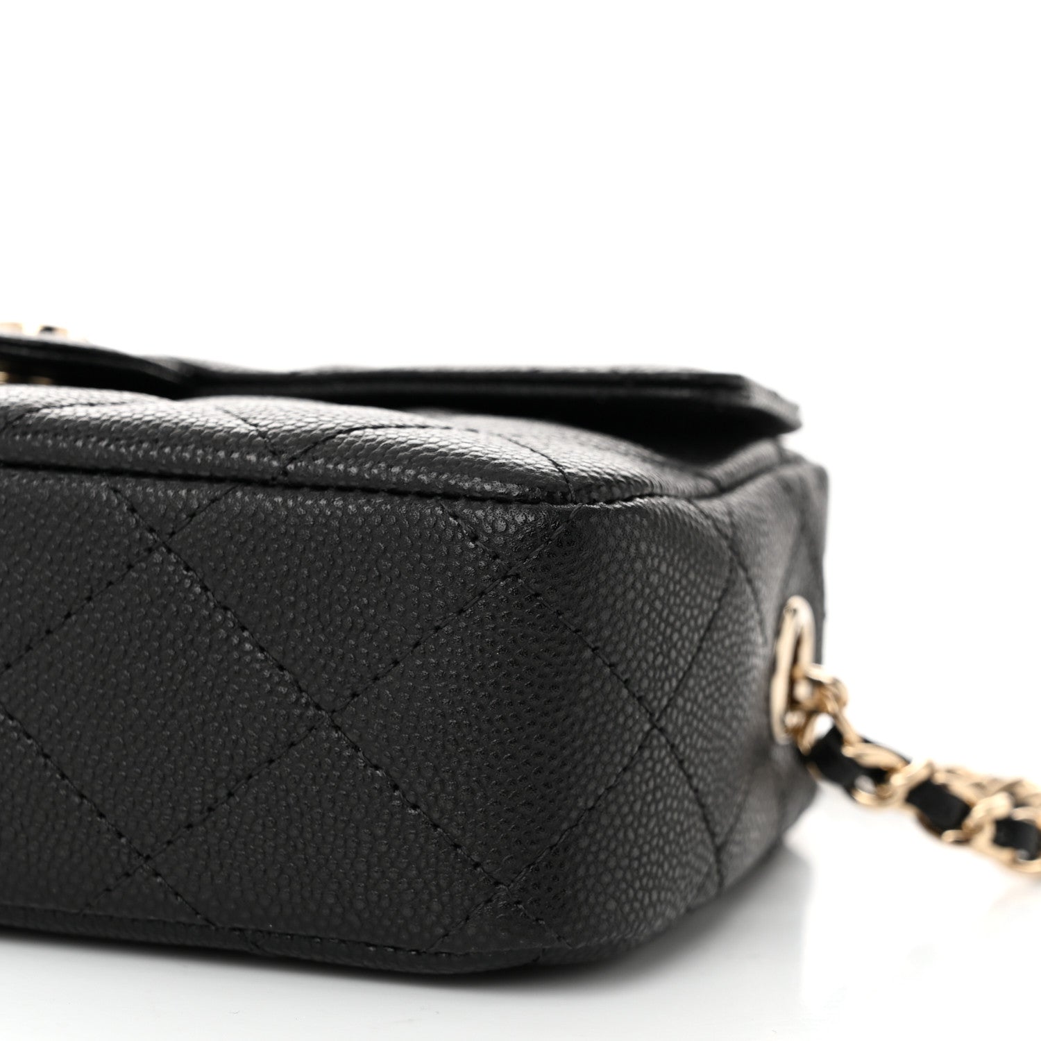 Chanel Caviar Quilted Mini Zip Clutch With Chain Black 10 of 11