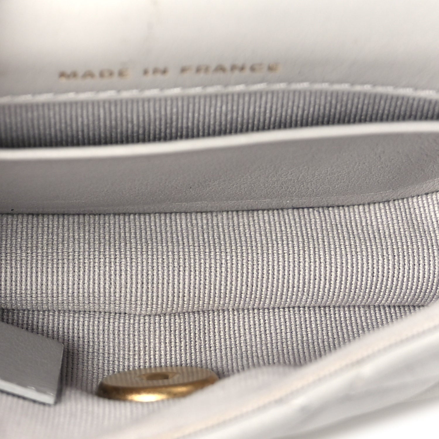 Chanel Calfskin Quilted Lady Handle Flap Card Holder With Chain  Grey 4 of 9