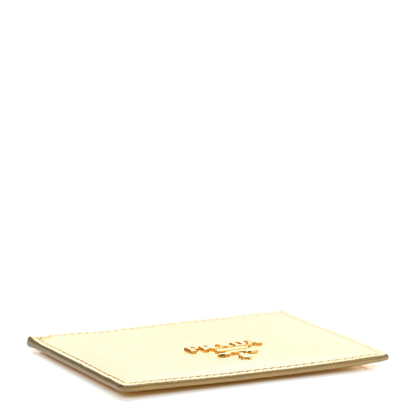 Saffiano Metal Card Case Gold