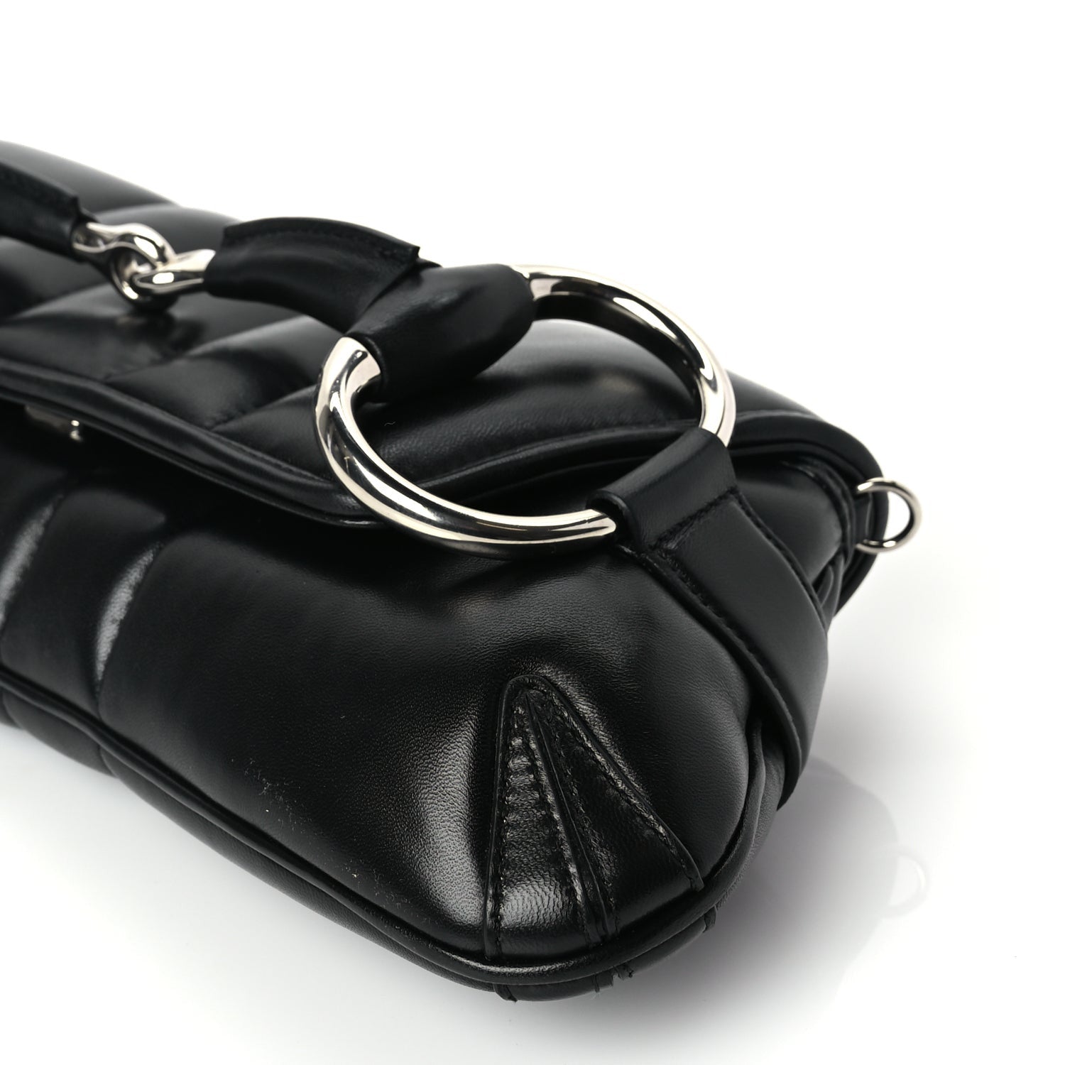 Gucci Nappa Vertical Matelasse Medium Maxi Horsebit Chain Shoulder Bag Black 8 of 8