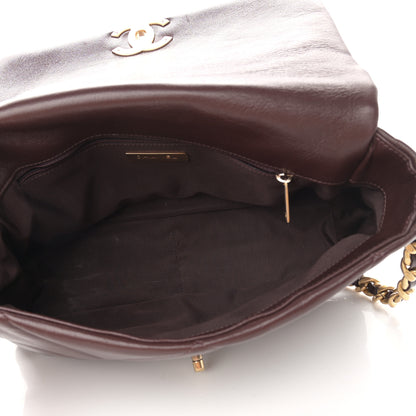 Chanel Lambskin Quilted Large Chanel 19 Flap Dark Brown 5 of 12