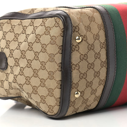 Gucci Monogram Vintage Web Medium Boston Dark Brown 8 of 13