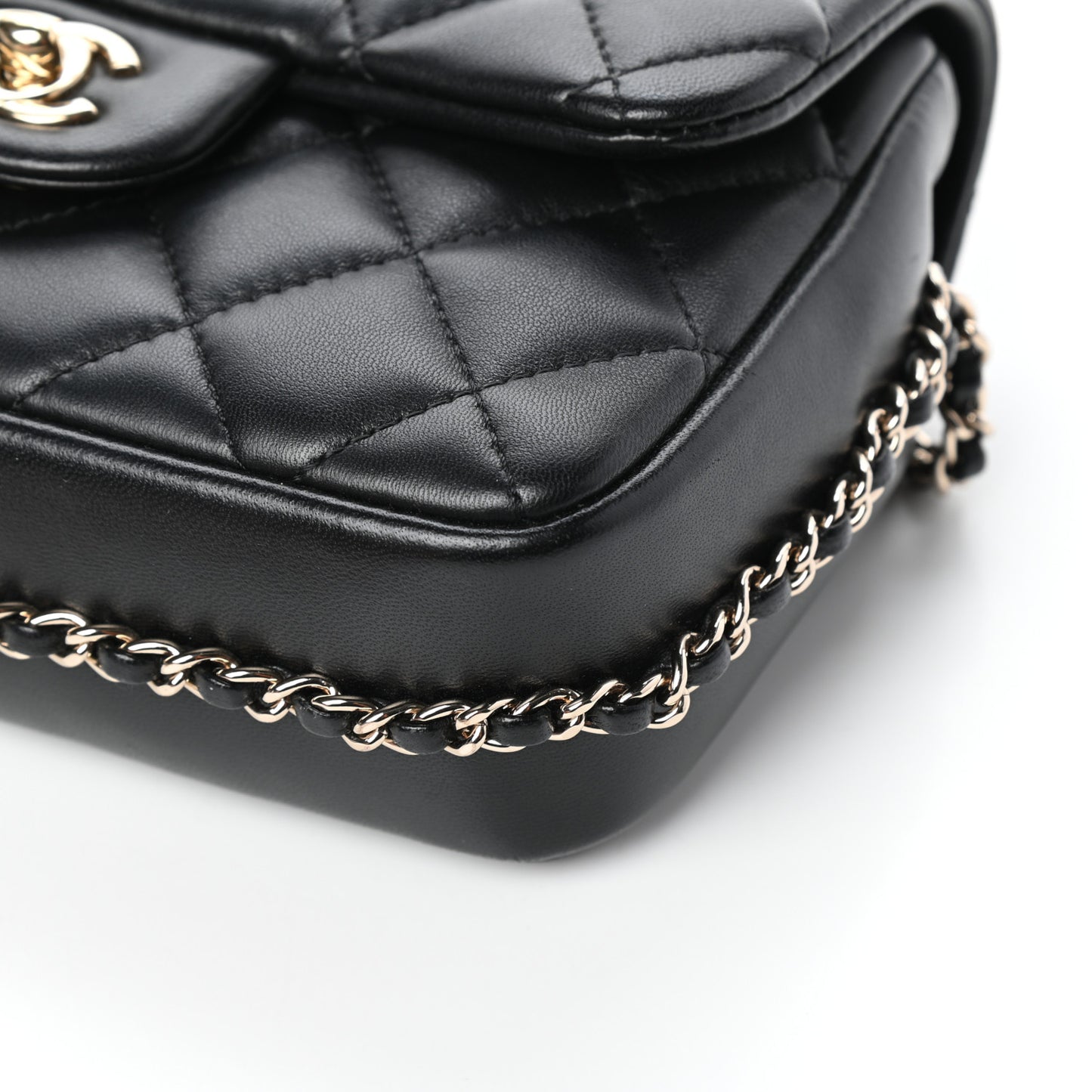 Lambskin Quilted Small My Precious Flap Black
